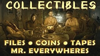Resident Evil 7 All Collectible Locations (Files, Antique Coins, Mr. Everywhere, Tapes) EASY/NORMAL