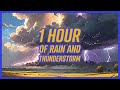 Thunder  rain  rainstorm sounds for relaxing focus or sleep  1 hour