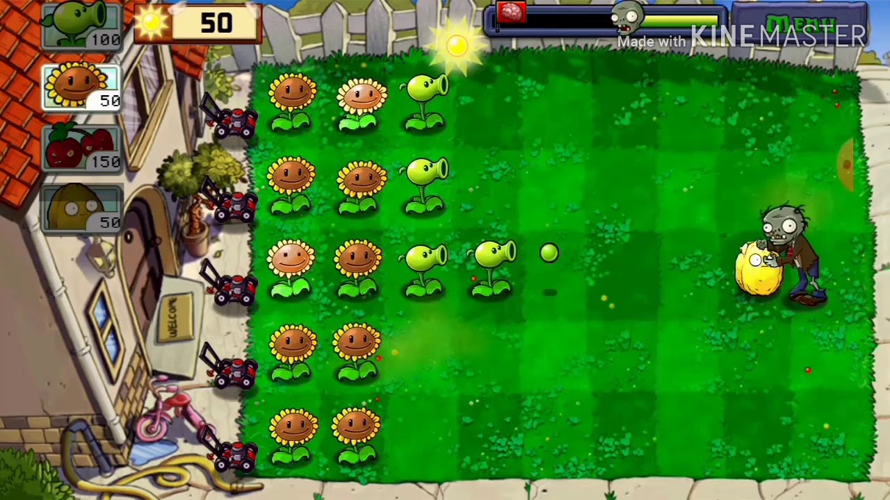 Plants vs Zombies day level 4 - YouTube