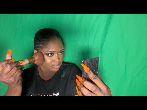 Asmr✨makeup application on my sister and i with gum cracking sound