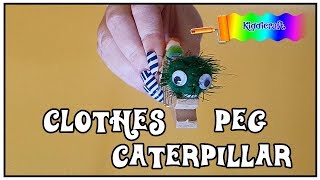 HOW TO MAKE A WOODEN CLOTHES PEG POM POM CATERPILLAR - A FUN AND EASY CRAFT