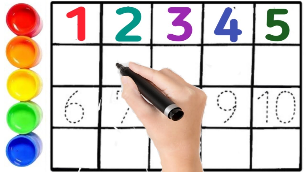 12345 Numbers drawing|1to10 counting| Learn to number12345|Kids learning number| One, Two| counting