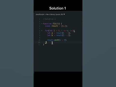 Solve the Fibonacci sequence algorithm in Javascript with me #Shorts ...