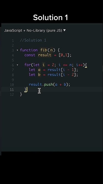 Solve the Fibonacci sequence algorithm in Javascript with me #Shorts ...