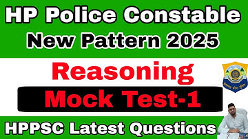 Reasoning Section | Mock Test-1 | HP Police Constable | 2025 | HPPSC Latest Pattern