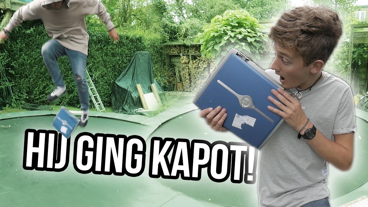 explorer 2 TRAMPOLINE VS LAPTOP *kickflip geland met laptop* | Boazvb