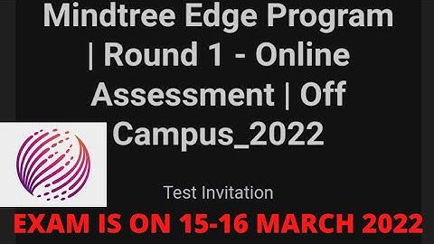 Mindtree EDGE exam March 15&16 ||exam dates