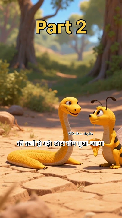 Jangal aur Snake Part 2🌲 🐍#forest #snake #bee #ai #shorts #short #babycartoon #viral #ytshorts #veo3