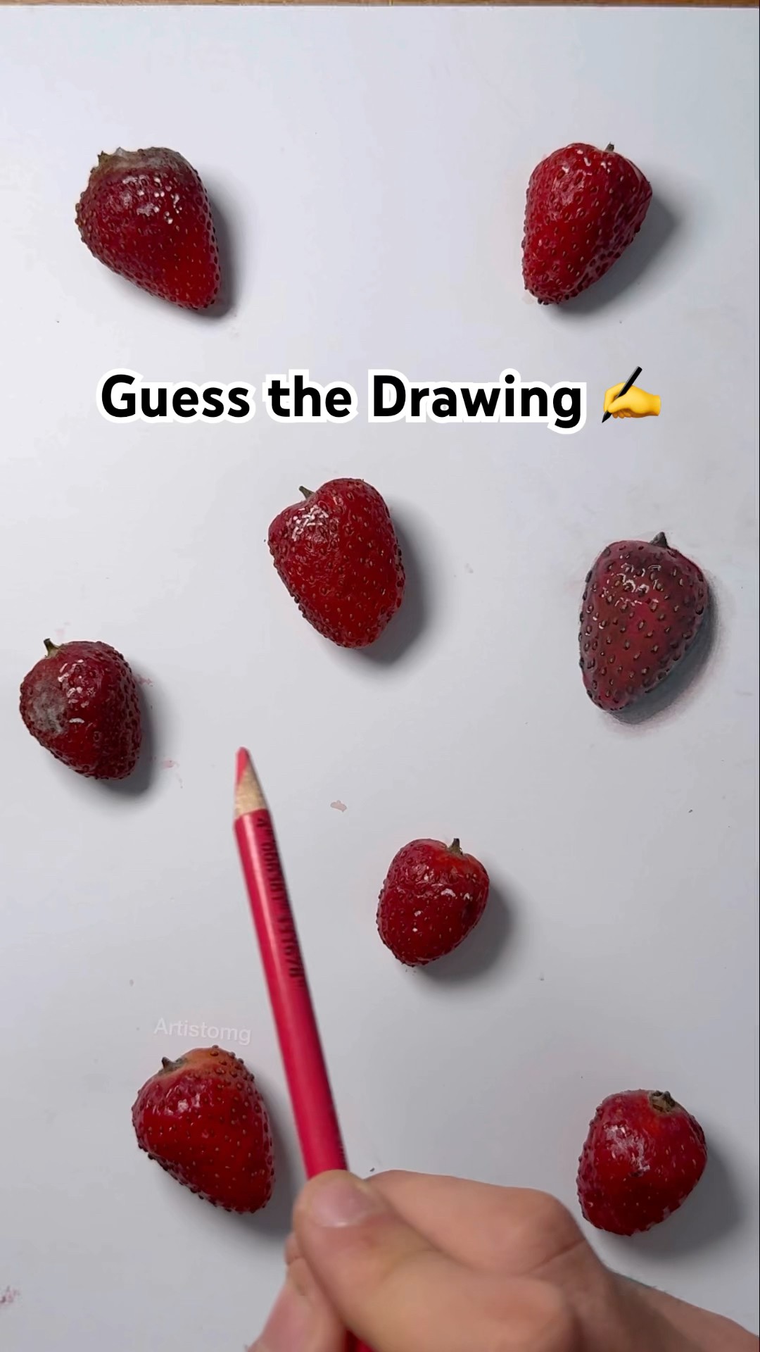 Did you Find the Strawberry Drawn?! ?✨? #funnyart #arts #realism