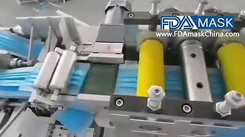 Single piece face mask slice body making production machine high speed running video