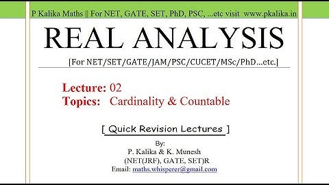 Real Analysis Lect.-02 || Countable Sets and Cardinality of a Set || Quick Revision Crash Course
