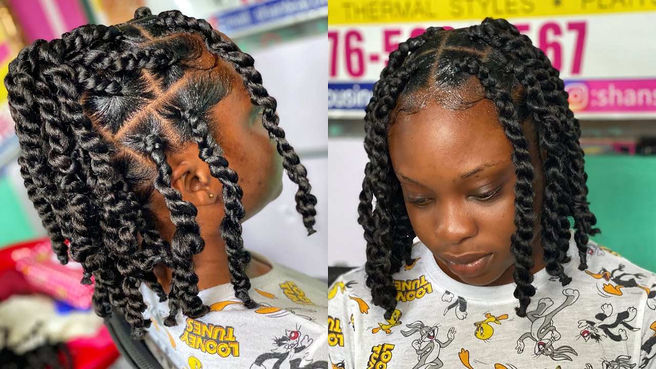 SHORT CHUNKY PASSION TWIST (BOB LENGTH AND RUBBER BAND METHOD) YouTube