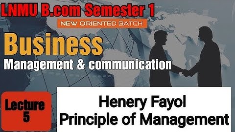 Lnmu Bcom Semester 1 Business management II Principal of management