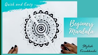 Easy and quick MANDALA ART for beginners | welcome mandala | how to draw mandala art