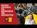 Deutschzertifikate für Hochschulen und Universitäten (subtitles DE, EN, UA)