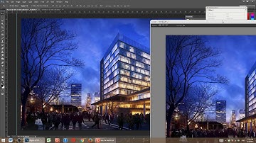 Photoshop architecture rendering tutorial : night seane