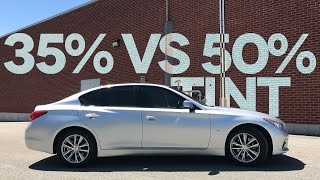 35% vs. 50% Car Window Tint Comparison (on my Infiniti Q50)