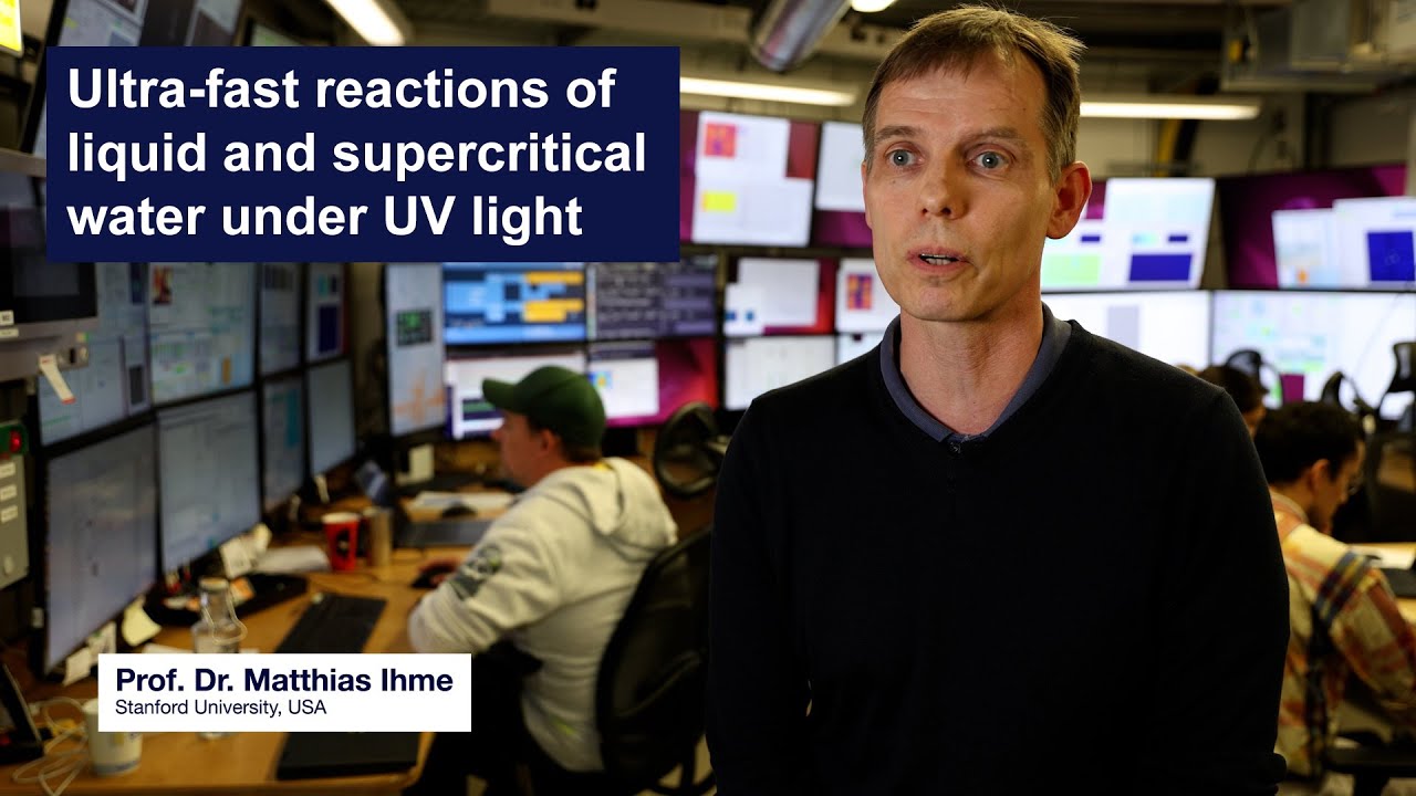 Ultra-fast reactions of liquid and supercritical water under UV light