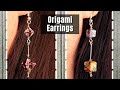 How to make Origami Earrings - Origami Jewelry Crafts - Paper Earrings