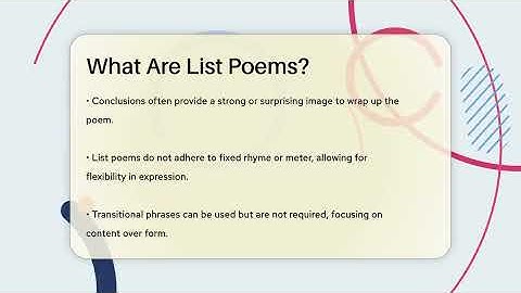 What Are List Poems? - Tales And Texts