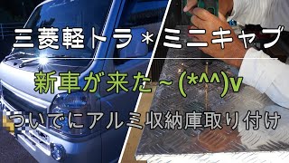 #三菱ミニキャブ #軽トラ新車が来た～ついでにアルミ収納ボックス取り付け
