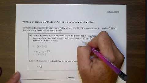 Writing an equation of the form Ax + B = C to solve a word problem (BR)
