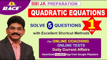 SBI CLERKS-2021: QUADRATIC EQUATIONS- with Excellent Technics (తెలుగులో)