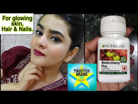 Amway NUTRILITE® Biotin - Cherry Plus | Reduces Hair Fall | For Shiny Hair,  Skin and Nails | Review| - YouTube