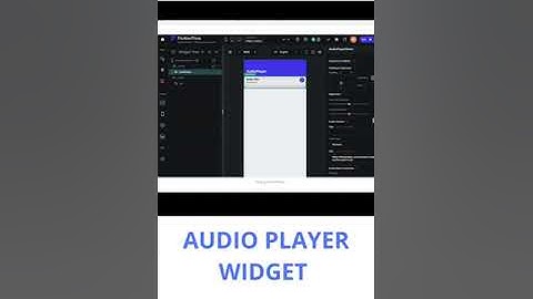FLUTTERFLOW AUDIO PLAYER WIDGET #flutterflow #videotutorial #flutter #shorts #audioplayer