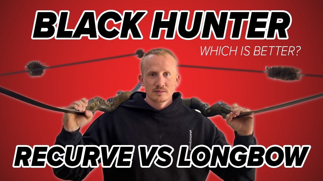 Shatterproof Archery Inspected Black Hunter Recurve Bow - USA Tested, Great For Beginners & Hunting