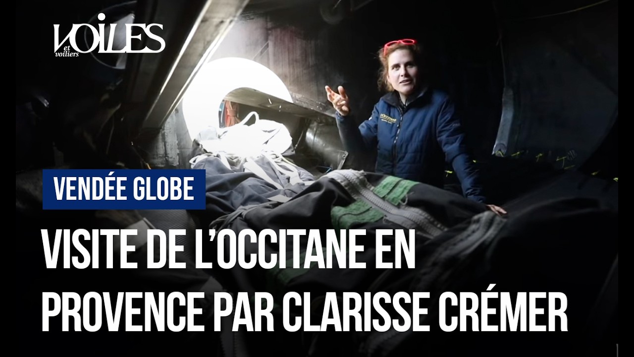 ⁣Vendée Globe. Visite de l'Imoca L'Occitane en Provence avec Clarisse Crémer