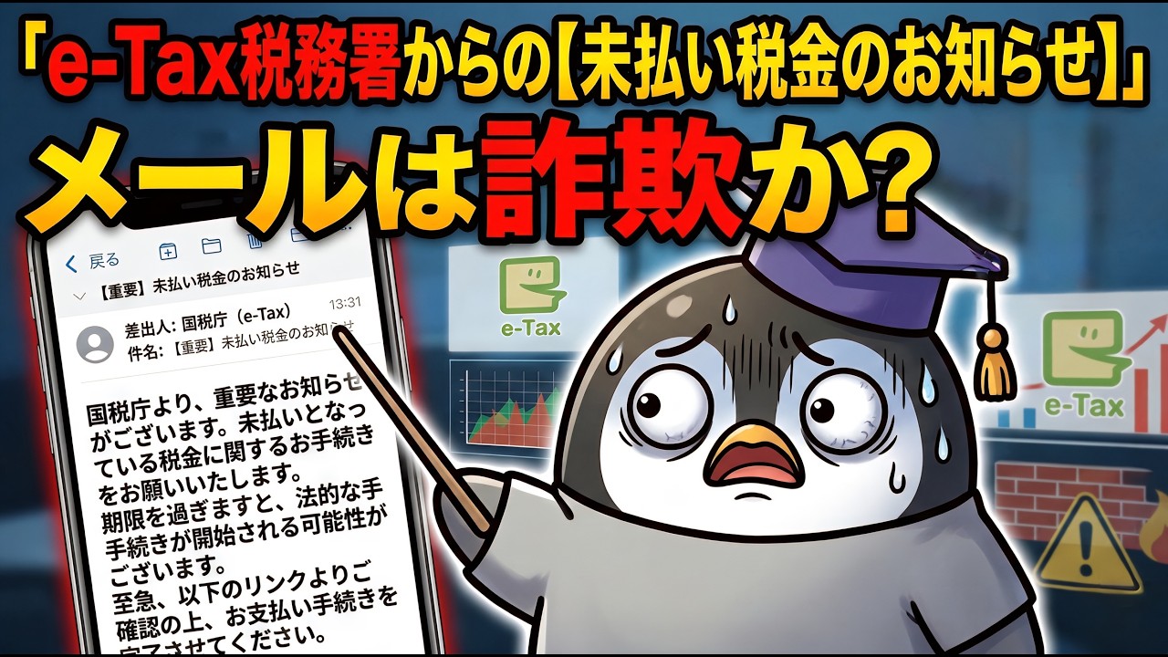 「e-Tax税務署からの【未払い税金のお知らせ】」メールは詐欺か？（2026/3/6時点）
