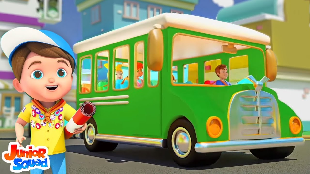Wheels on the Bus, बस के पहिए घुमे गोल गोल, Hindi Rhymes and Children ...
