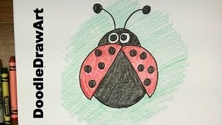 draw drawing easy cartoon ladybug bug lady simple face tutorial drawings clip clipart christmas beginners owl grade fun