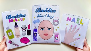 [💖Paper diy💖] Roblox Skincare Baddie Blindbag x kuromi 로블록스 스킨케어 블라인드백 no music🔇 ASMR Paper Nail