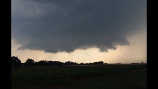 GROŹNA SUPERKOMÓRKA BURZOWA W POWIECIE PLESZEWSKIM - (prąd zstępujący, opady gradu) 21.06.2023r.