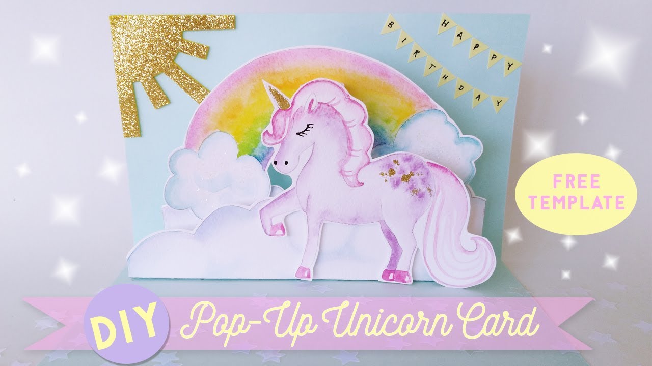 Handmade pop-up Unicorn Card