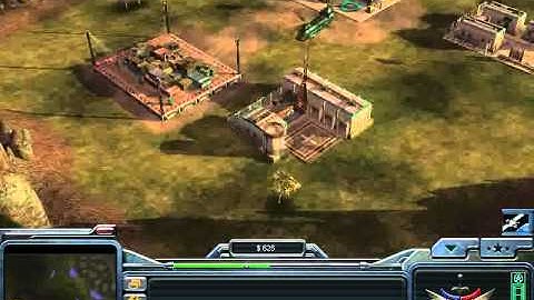 C&C Generals Attacking from side base Part 1