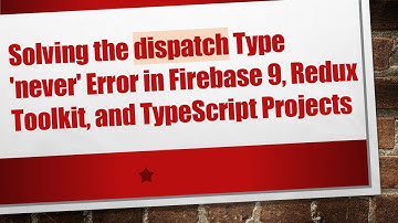 Solving the dispatch Type 