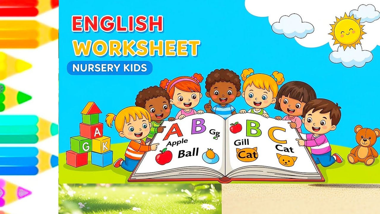 😍English Worksheet for Nursery Kids | Learn ABC | Tracing & Matching | Kids Learning😍 