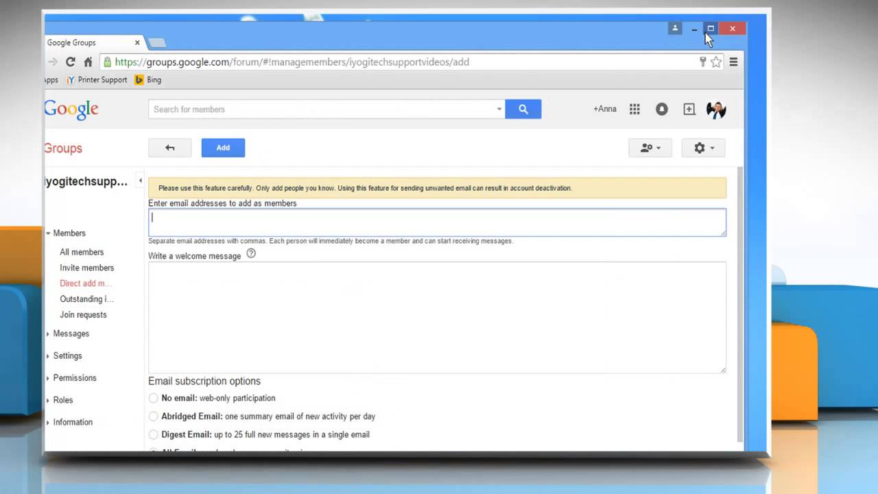 How to create an e-mail list group in Google Groups 