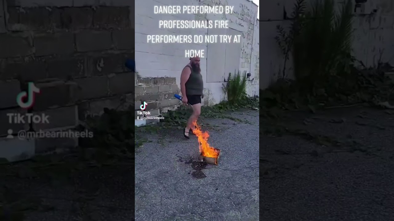 warning: performed by professional fire performer do not try at home 