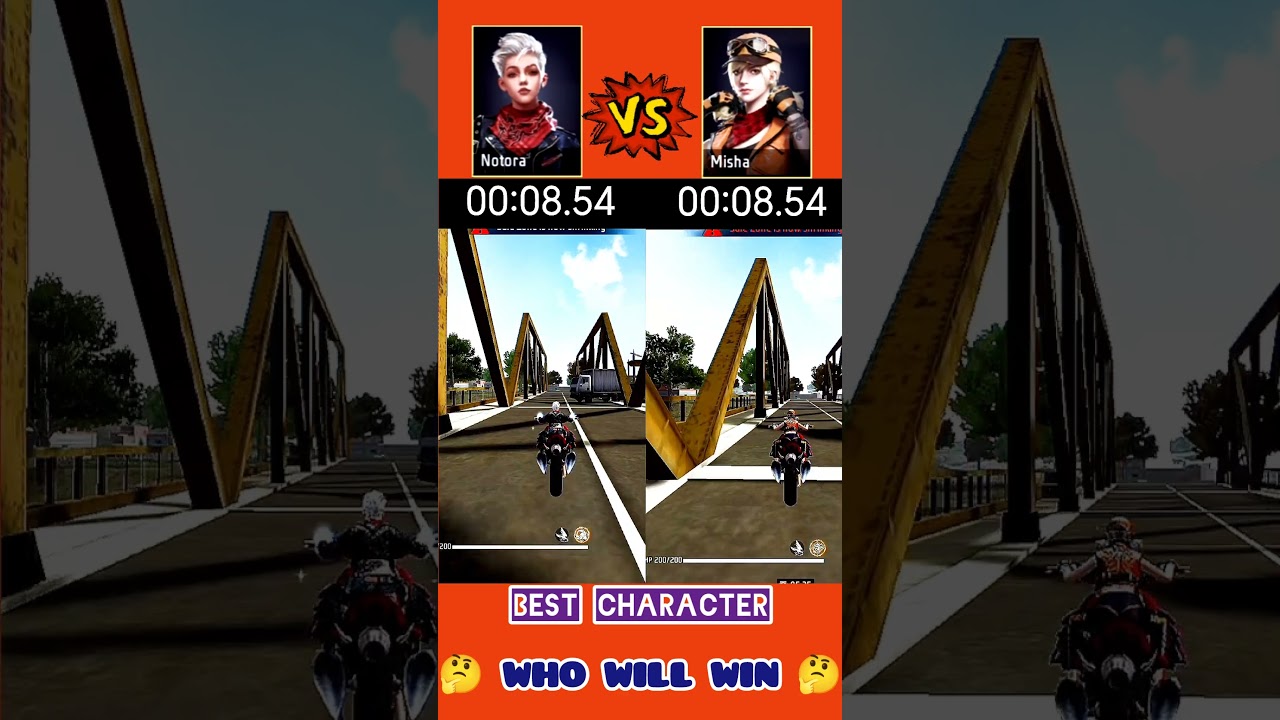 NOTORA VS MISHA CHARACTER MOTORCYCLE RACE CHALLENGE💪