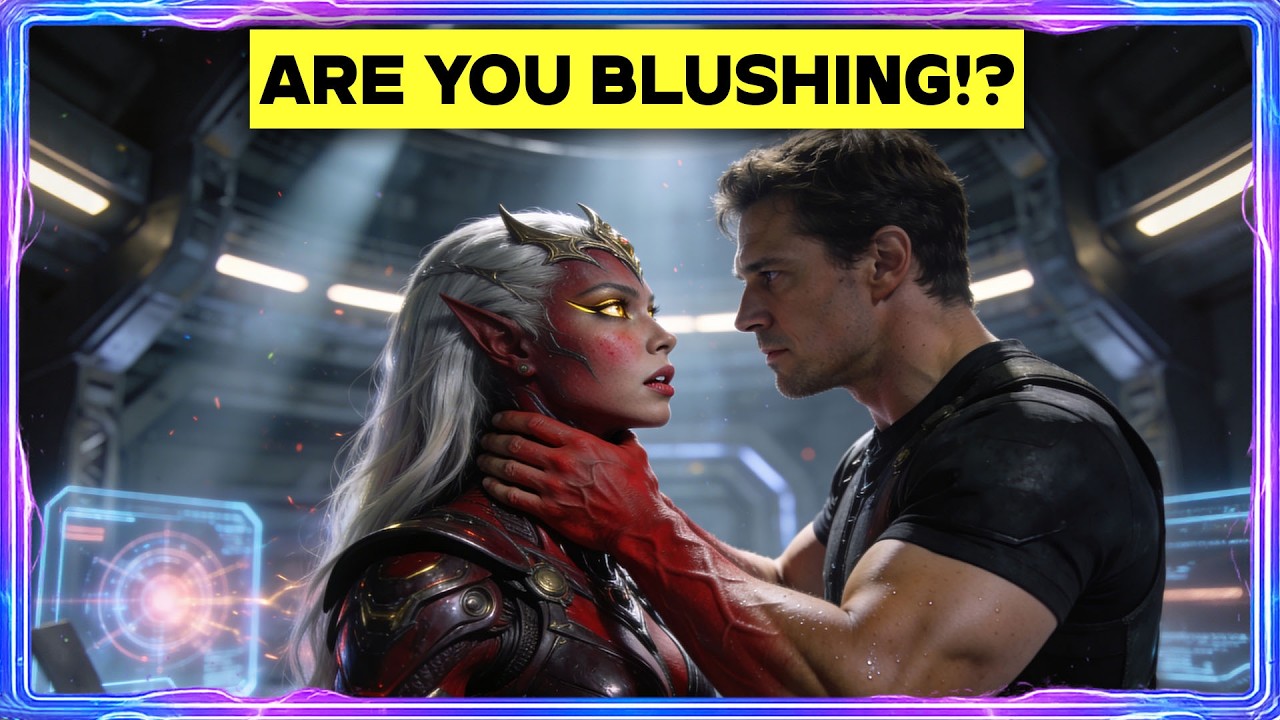 Alien Warlord Grabbed His Throat, He Grabbed Hers Harder and She Blushed