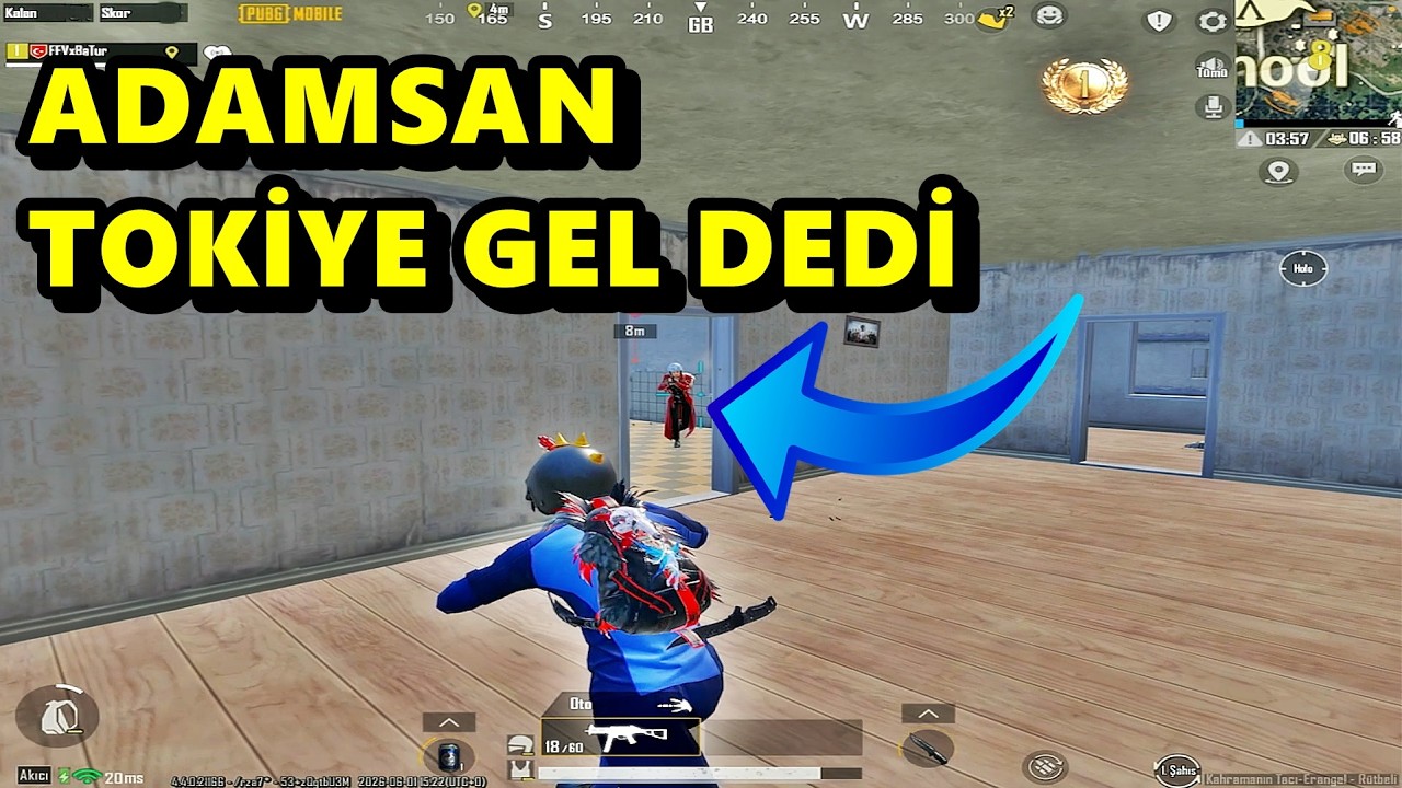 ADAMSAN TOKİYE GEL DİYEN ADAMI KIRMAYAN BATUR :) BATUR GAME SOLO SQUAD PUBG MOBİLE