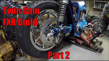 Harley FXR Twin Cam Build Part 2 | Rear wheel | Front end | Handlebars | Powdercoating | Brake pedal