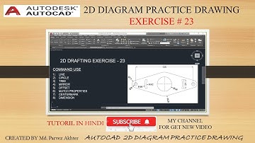 2d Diagram Drafting Exe-23 !! Basic to Advance Tutorial for beginner in Hindi #AutoCAD 2021