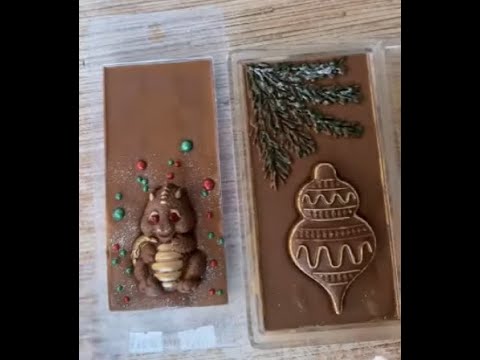 МК Терезы ГамаюновойГотовим ШОКОЛАДНЫЕ ПЛИТКИ с Новогодним декоромNew Years Chocolate Bar