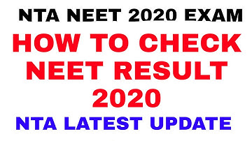 Neet 2020 :- BIG UPDATE How to Check Neet Result / NEET 2020 Result / Nta Latest Update