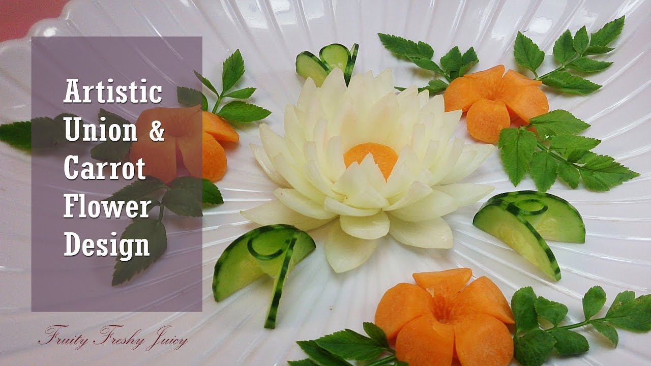 Artistic Onion & Carrot Flower Design How To Make Carrot & Onion